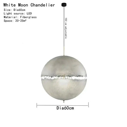 Modern textured moon pendant chandelier living room led light