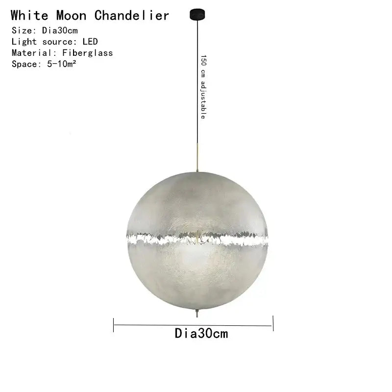Modern textured moon pendant chandelier living room led light