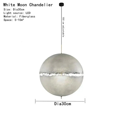 Modern textured moon pendant chandelier living room led light