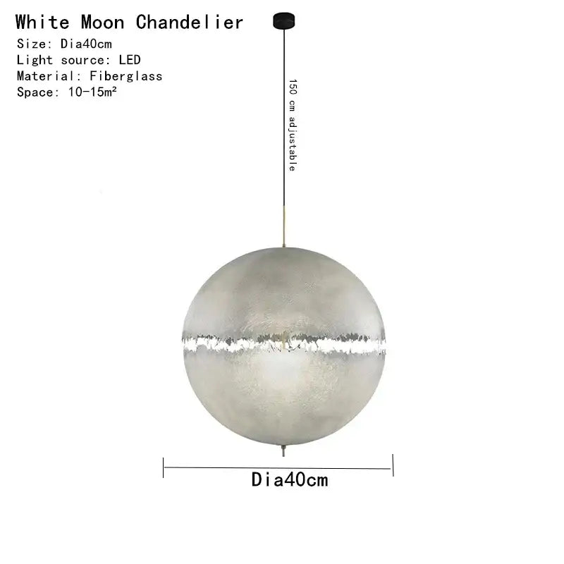 Modern textured moon pendant chandelier living room led light