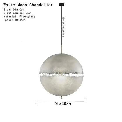 Modern textured moon pendant chandelier living room led light