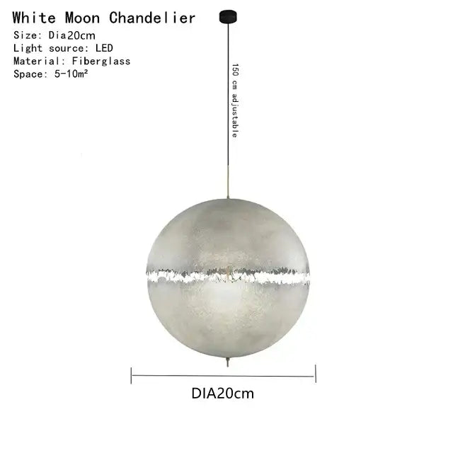 Modern textured moon pendant chandelier living room led light
