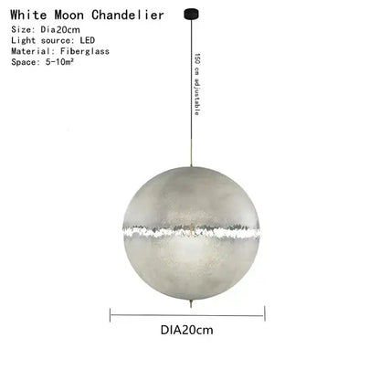 Modern textured moon pendant chandelier living room led light