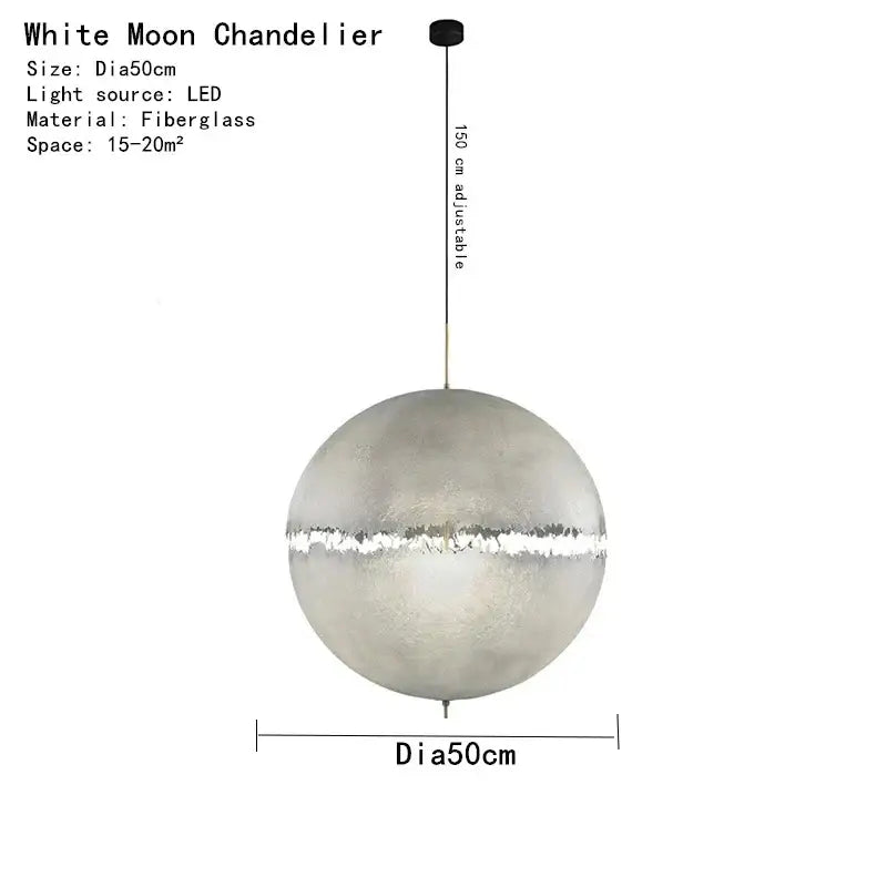 Modern textured moon pendant chandelier living room led light