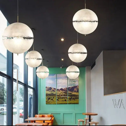 Modern textured moon pendant chandelier living room led light