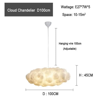 Modern textured white cloud chandelier bedroom pendant light