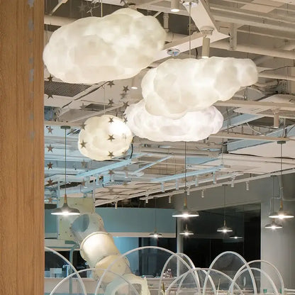 Modern textured white cloud chandelier bedroom pendant light