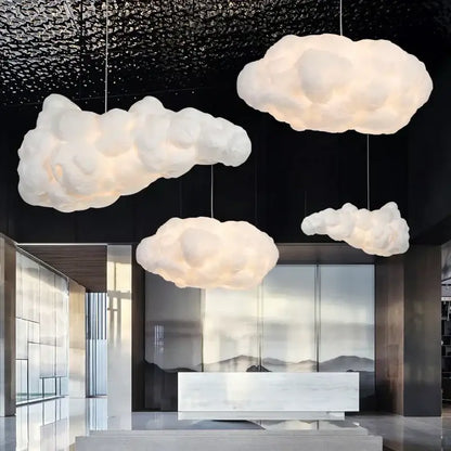Modern textured white cloud chandelier bedroom pendant light
