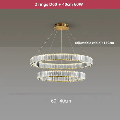 Modern three tier gold crystal led chandelier foyer pendant light