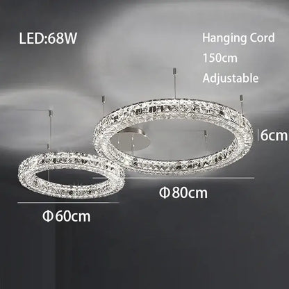Modern three tiered crystal led chandelier living room