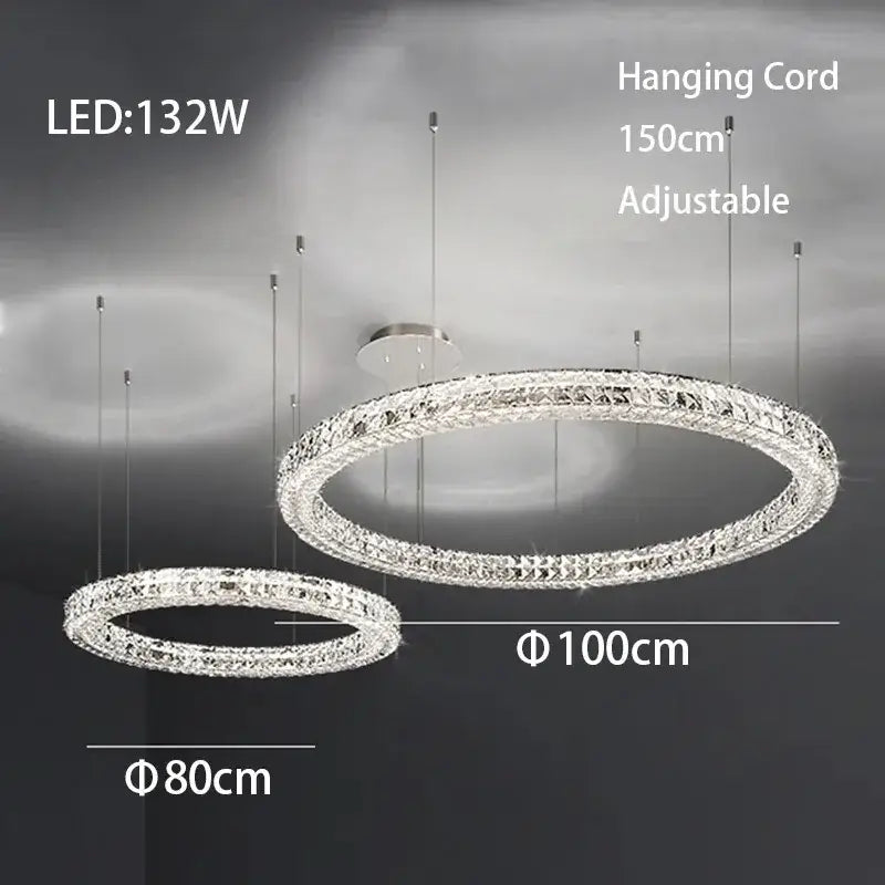 Modern three tiered crystal led chandelier living room