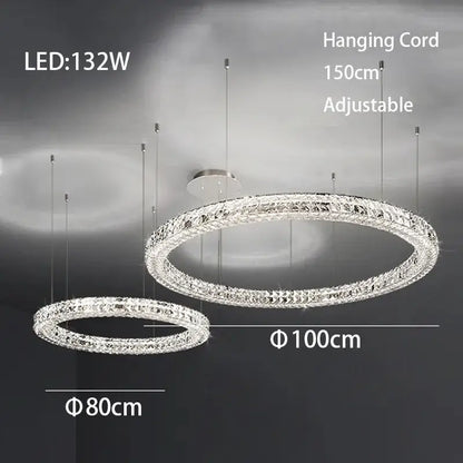 Modern three tiered crystal led chandelier living room