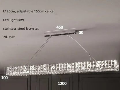 Modern three tiered crystal led chandelier living room