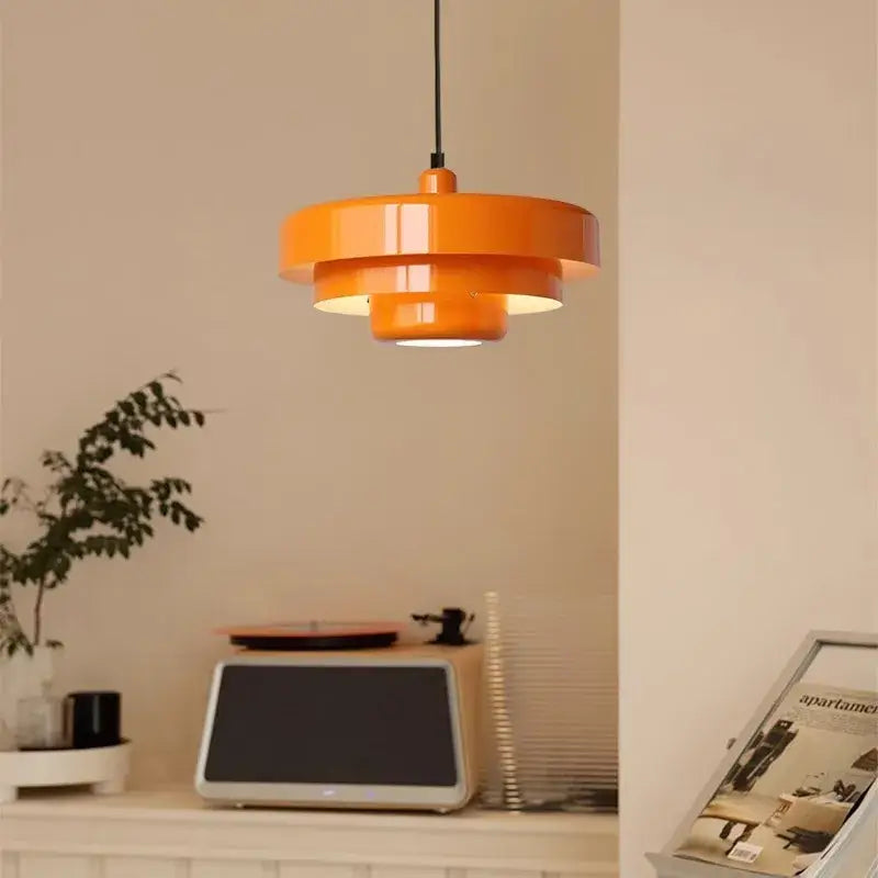 Modern tiered black & dark green pendant light for dining room