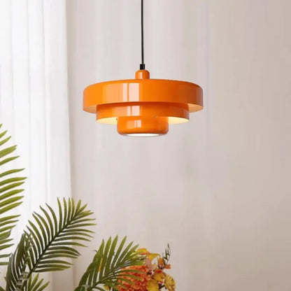 Modern tiered black & dark green pendant light for dining room