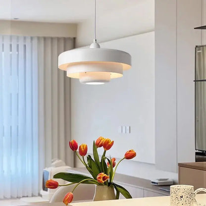 Modern tiered black & dark green pendant light for dining room