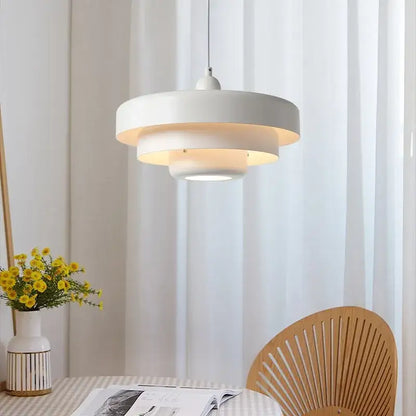 Modern tiered black & dark green pendant light for dining room