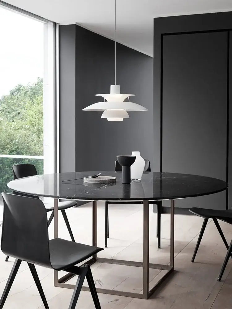 Modern tiered colorful metal hanging light dining room suspension lamp