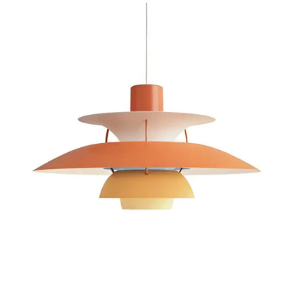 Modern tiered colorful metal hanging light dining room suspension lamp