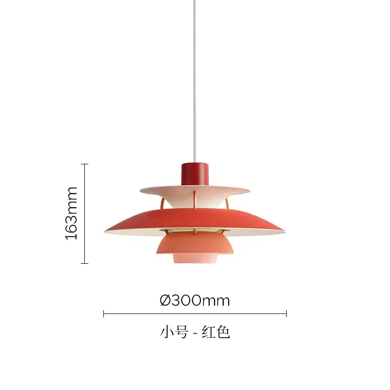 Modern tiered colorful metal hanging light dining room suspension lamp