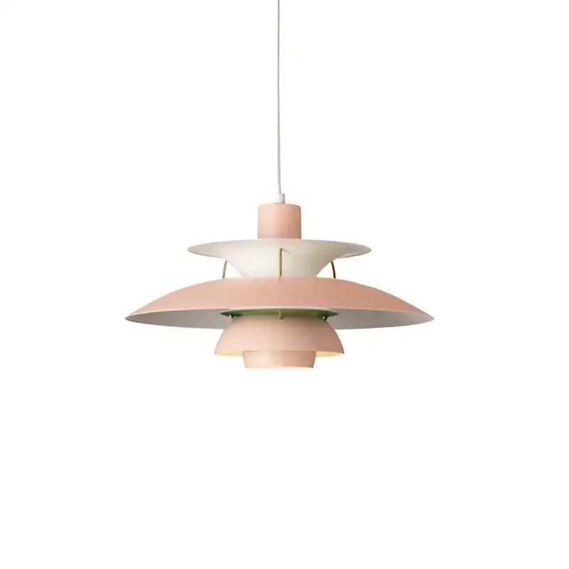 Modern tiered colorful metal hanging light dining room suspension lamp