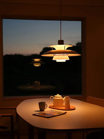 Modern tiered colorful metal hanging light dining room suspension lamp