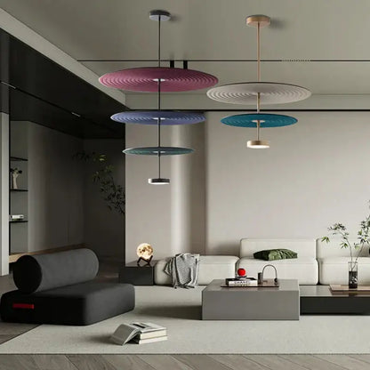 Modern tiered cotton round led pendant lights bedroom art decor