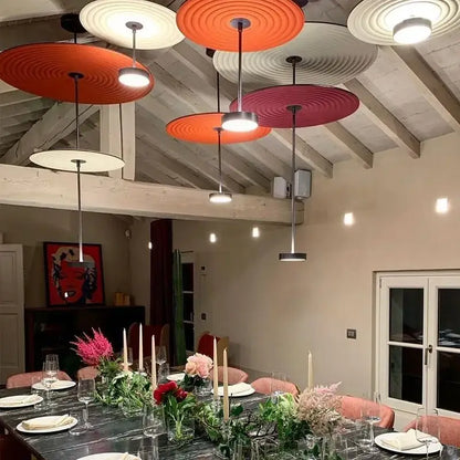Modern tiered cotton round led pendant lights bedroom art decor