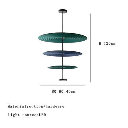 Modern tiered cotton round led pendant lights bedroom art decor