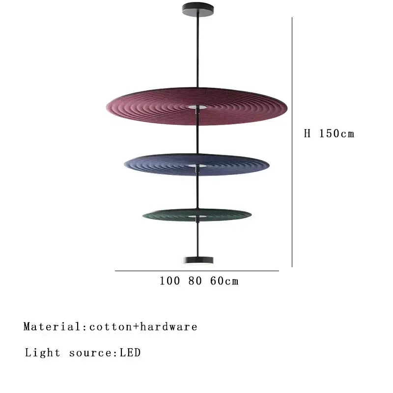 Modern tiered cotton round led pendant lights bedroom art decor