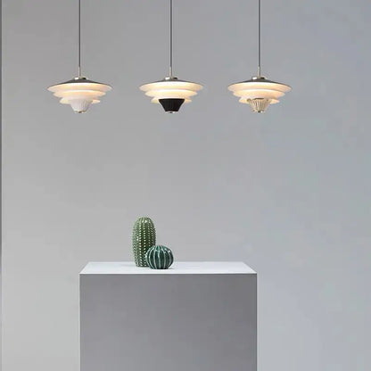 Modern tiered cream wind milk glass pendant lights kitchen dining