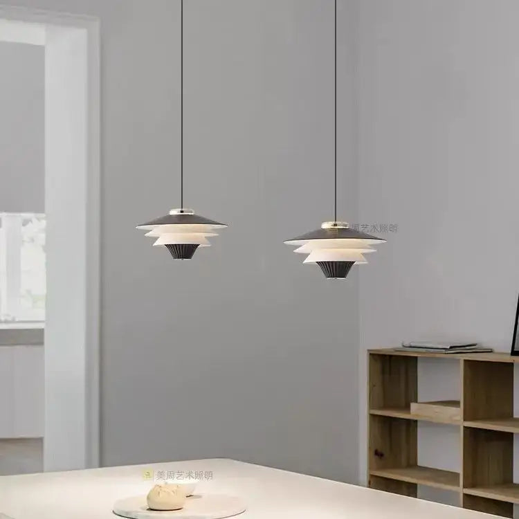 Modern tiered cream wind milk glass pendant lights kitchen dining