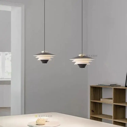 Modern tiered cream wind milk glass pendant lights kitchen dining