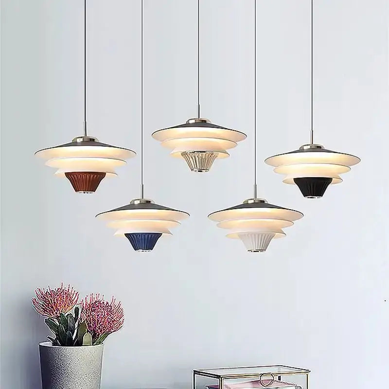 Modern tiered cream wind milk glass pendant lights kitchen dining
