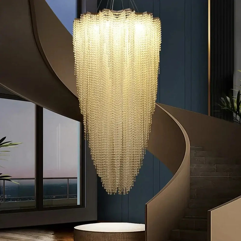 Modern tiered decorbites colorful crystal chandelier for staircase