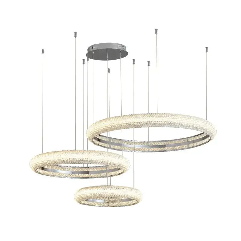 Modern tiered elegant chrome crystal chandelier for dining room