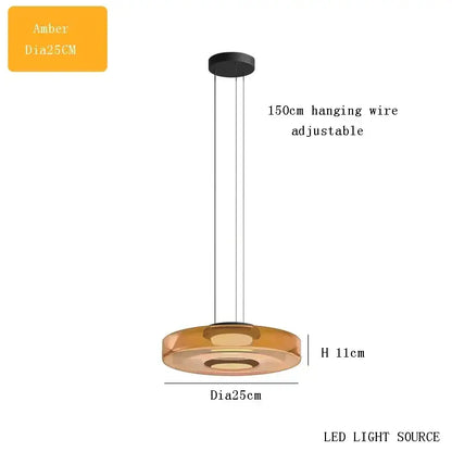Modern tiered glass pendant light – kitchen island dining table