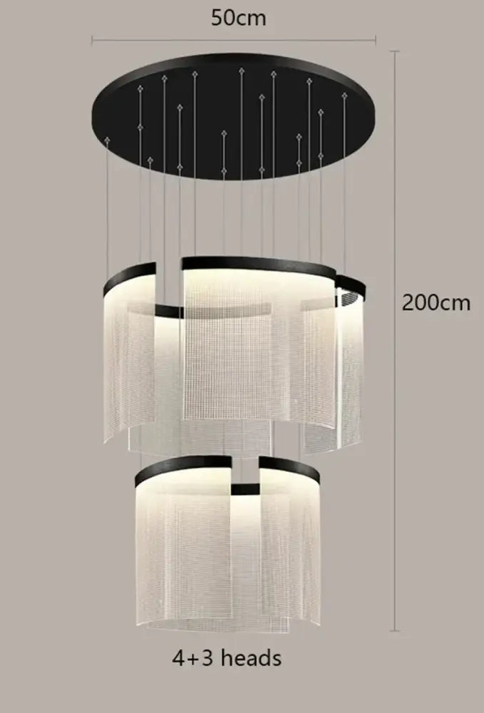 Modern tiered gold led ceiling chandelier for dining room