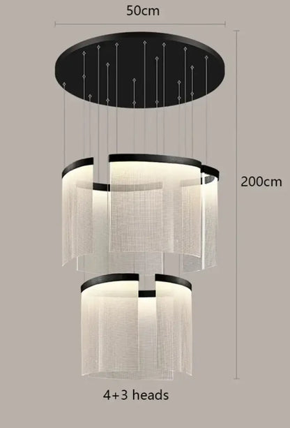 Modern tiered gold led ceiling chandelier for dining room