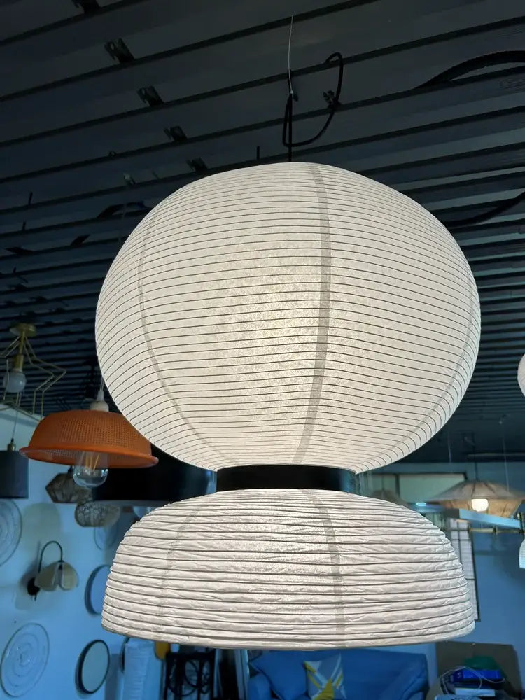 Modern tiered off-white paper pendant lights – dining room led