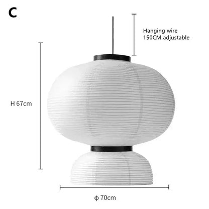 Modern tiered off-white paper pendant lights – dining room led