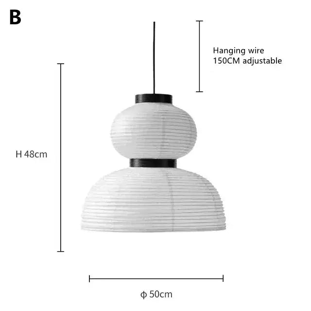 Modern tiered off-white paper pendant lights – dining room led
