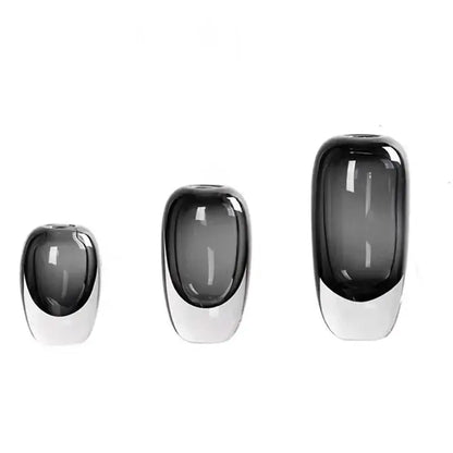 Modern translucent black crystal glass flower vases living room set