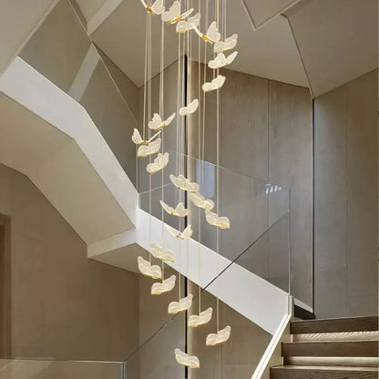 Modern translucent butterfly staircase pendant lights stairwell decor