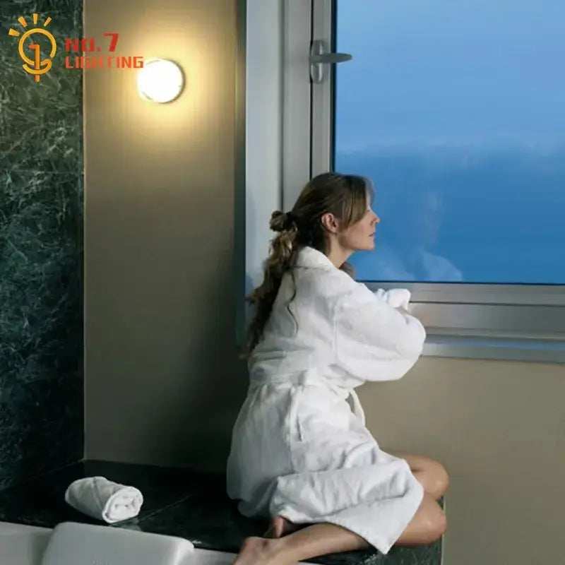 Modern translucent dimple potato chip wall lamp bedroom glass light