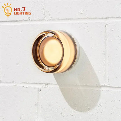 Modern translucent dimple potato chip wall lamp bedroom glass light