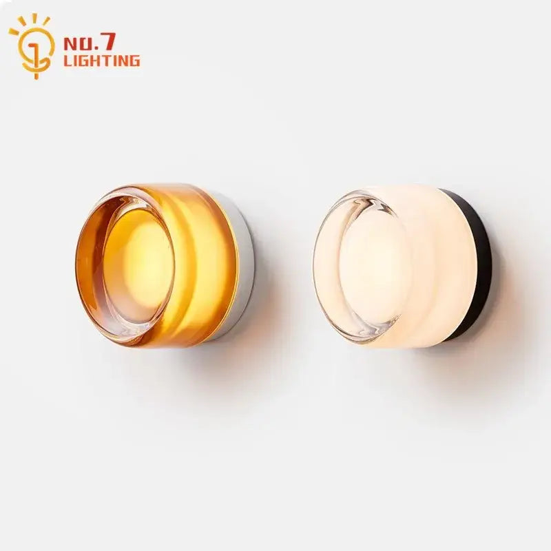 Modern translucent dimple potato chip wall lamp bedroom glass light