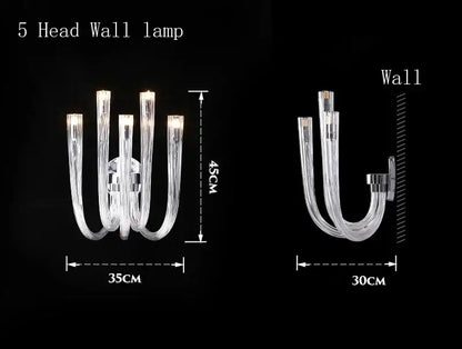 Modern transparent glass chandelier led hanging light dining room