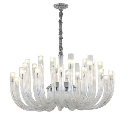 Modern transparent glass chandelier led hanging light dining room
