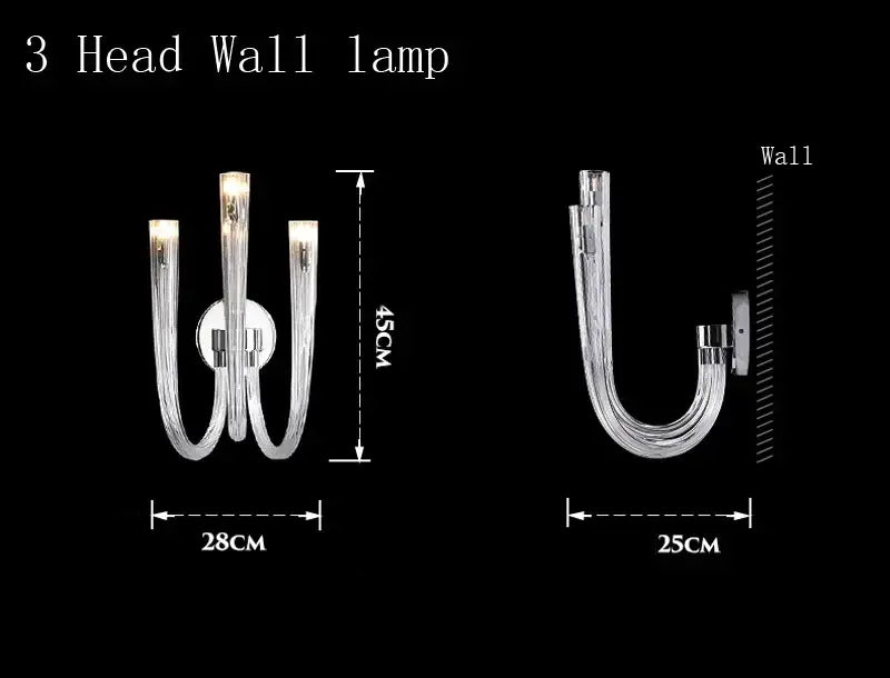 Modern transparent glass chandelier led hanging light dining room